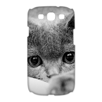 grey cat Case for Samsung Galaxy S3 I9300 (3D)